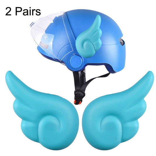 2 Pairs Motorcycle Helmet Angel Wings Decoration(Light Blue) - In Car by buy2fix | Online Shopping UK | buy2fix