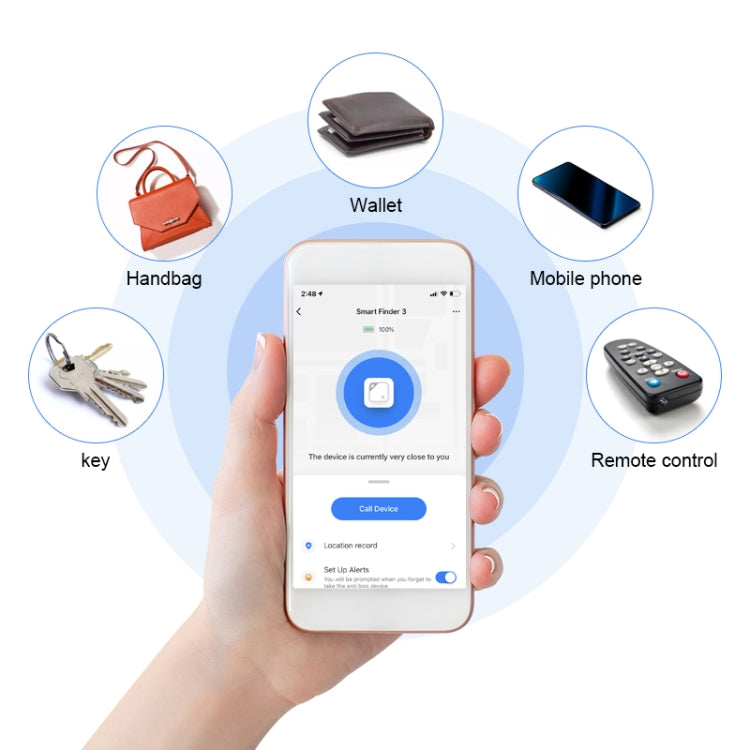 Wallet Key Finder Two Way Bluetooth Intelligent Anti-lost Device(Blue) - Security by buy2fix | Online Shopping UK | buy2fix