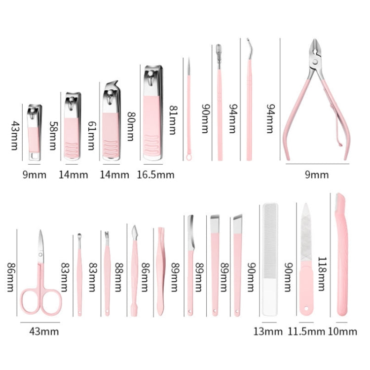 Stainless Steel Nail Clipper Set Beauty Eyebrow Trimmer, Color: 6 PCS/Set (Pink) - Nail Clipper by buy2fix | Online Shopping UK | buy2fix