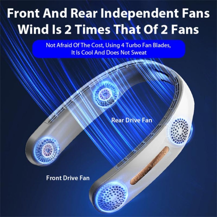 Lazy Hanging Neck Fan Bladeless Silent Sports Fan,Model: A306 Four -core 4000 mAh White - Consumer Electronics by buy2fix | Online Shopping UK | buy2fix