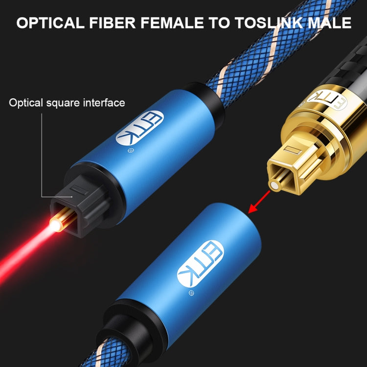 EMK Male To Female SPDIF Paired Digital Optical Audio Extension Cable, Cable Length: 1m (Blue) - Audio Optical Cables by EMK | Online Shopping UK | buy2fix