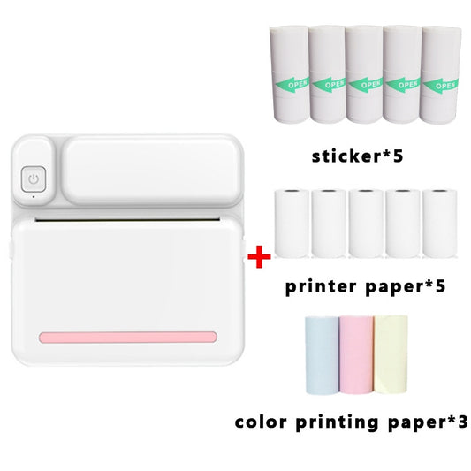 C19 200DPI Student Homework Printer Bluetooth Inkless Pocket Printer Pink Set - Consumer Electronics by buy2fix | Online Shopping UK | buy2fix