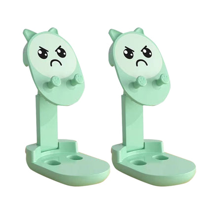 2PCS Mobile Phone Bracket Desktop Cute Cartoon Tablet Live Broadcast Bracket, Style: Cat Ear (Green) - Desktop Holder by buy2fix | Online Shopping UK | buy2fix