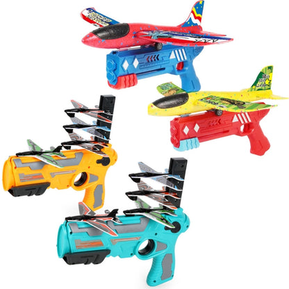 BY-0212 Foam Plane Hand Throw Catapult Aircraft Launcher Glider Model, Color: Yellow + 4 x Planes - Fly Toys by buy2fix | Online Shopping UK | buy2fix