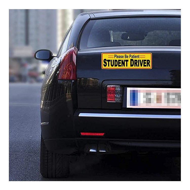 2 PCS STUDENT DRIVER Novice Car Sticker Magnetic Reflective Car Sticker 25 x 8 cm(Type A) - In Car by buy2fix | Online Shopping UK | buy2fix