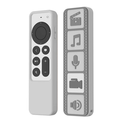 Silicone Remote Controller Waterproof Anti-Slip Protective Cover For Apple TV 4K 2021(Gray White) - Consumer Electronics by buy2fix | Online Shopping UK | buy2fix