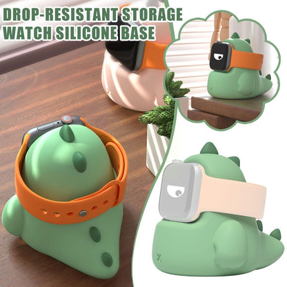 2 PCS H003 Cute Dinosaur Shaped Silicone Charging Stand without Watch For Apple Watch(Black) - Smart Wear by buy2fix | Online Shopping UK | buy2fix