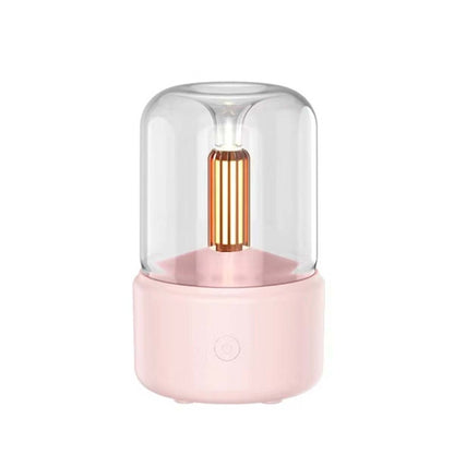 120ML Simulated Candlelight Aroma Diffuser USB Home Atmosphere Night Light Humidifier(Pink) - Home & Garden by buy2fix | Online Shopping UK | buy2fix