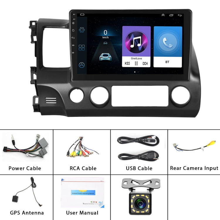 For Honda Civic 10.1 inch Android WiFi Navigation Machine, Style: Standard+12 Light Camera(2+32G) - In Car by buy2fix | Online Shopping UK | buy2fix