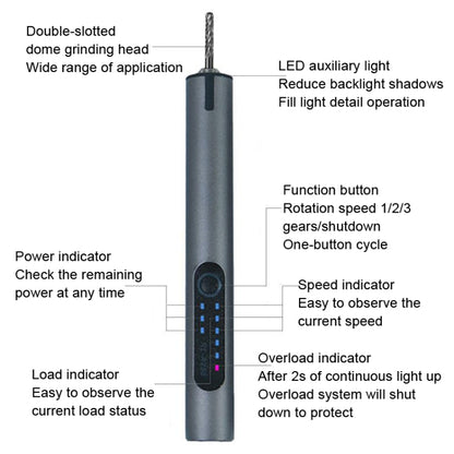 A288 Electric Grinding Machine Small Handheld Carving Pen, Style: Gray - Abrasive Tools & Accessories by buy2fix | Online Shopping UK | buy2fix