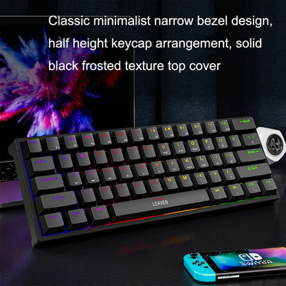 LEAVEN K620 61 Keys Hot Plug-in Glowing Game Wired Mechanical Keyboard, Cable Length: 1.8m, Color: White Black Red Shaft - Wired Keyboard by LEAVEN | Online Shopping UK | buy2fix