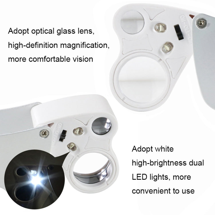 MG9889 30X-60X Mini Dual-Lens Craft Appreciation Magnifying Glass with LED Light - Consumer Electronics by buy2fix | Online Shopping UK | buy2fix