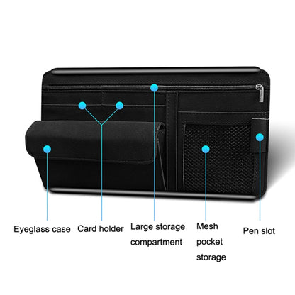 DE RAN FU Car Shade Glasses Box Storage Bag Car Flip Fur Glue Box Zipper Card Bag(Black) - Stowing Tidying by DE RAN FU | Online Shopping UK | buy2fix