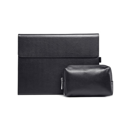 For Microsoft Surface Pro 9 Tablet Protective Case Holder(Microfiber Lambskin Texture Black Case + Power Supply Bag) - Others by buy2fix | Online Shopping UK | buy2fix