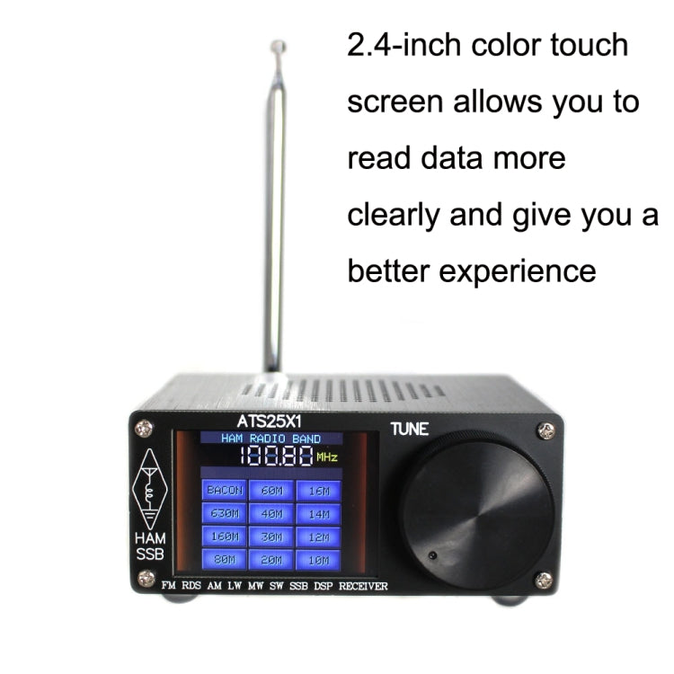 ATS-25X1 Updated Version Si4732 Chip 2.4-Inch Touch Screen All-Band Radio Receiver FM/LW/MW/SSB - Consumer Electronics by buy2fix | Online Shopping UK | buy2fix