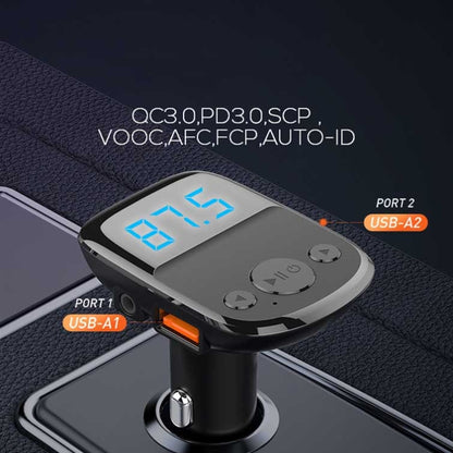 LDNIO C706Q QC3.0+AUTO-ID Car Bluetooth FM Music Digital Display Car Charger with Micro USB Cable - In Car by LDNIO | Online Shopping UK | buy2fix