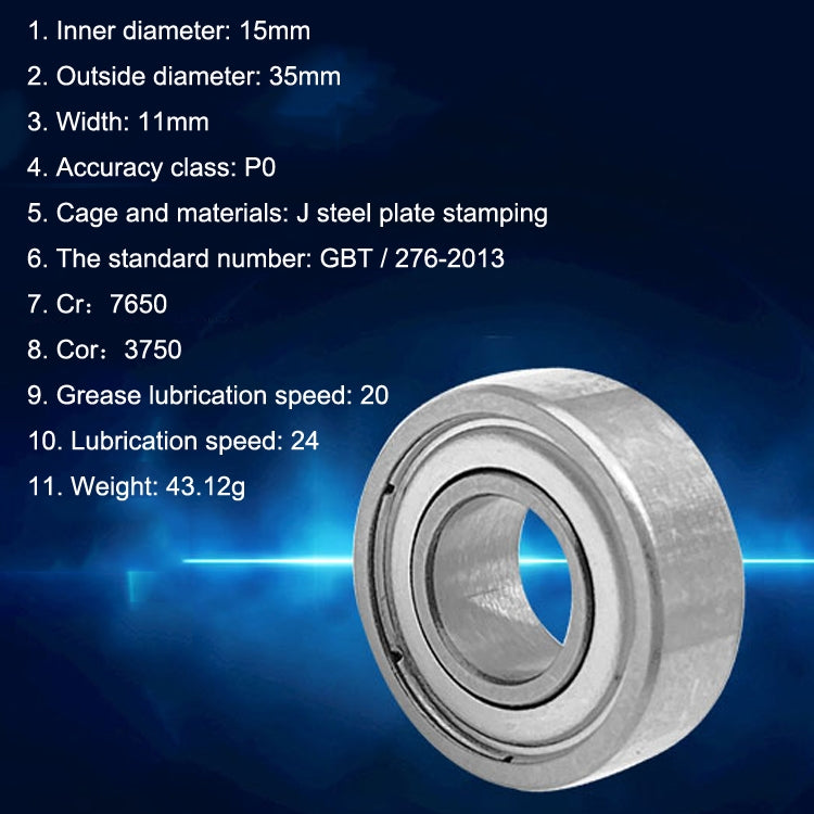 6202ZZ 20pcs 15x35x11mm Deep Groove Ball Bearings Motor Car Special Bearing - Bearing by buy2fix | Online Shopping UK | buy2fix