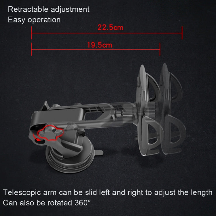 Yesido C111 Double Pole Rotating Telescopic Arm Car Bracket(Black) - In Car by Yesido | Online Shopping UK | buy2fix