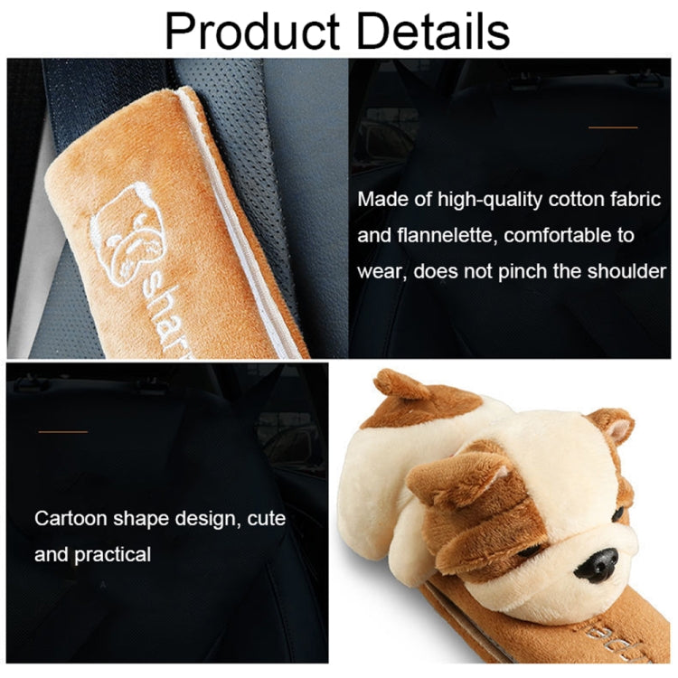 002 Cute Cartoon Thicked Seat Belt Anti-Strangled Protective Cushion, Length: 30.5cm (Brown Dog) - In Car by buy2fix | Online Shopping UK | buy2fix