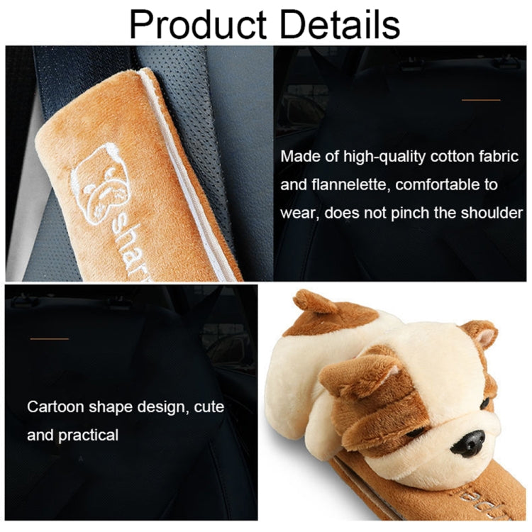 002 Cute Cartoon Thicked Seat Belt Anti-Strangled Protective Cushion, Length: 30.5cm (Beige Dog) - In Car by buy2fix | Online Shopping UK | buy2fix