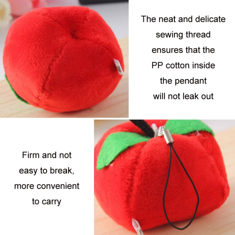 5pcs Cute Fruit And Vegetable Plush Bag Pendant Key Chain, Size: 10cm(Peach) - Key Rings by buy2fix | Online Shopping UK | buy2fix