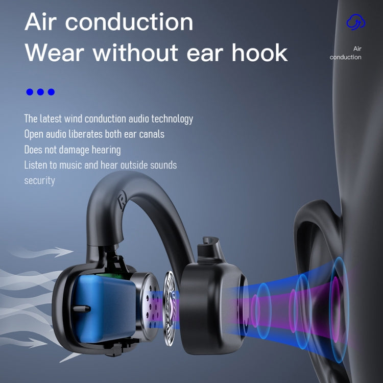 Bone Conduction Concepts Digital Display Stereo Bluetooth Earphones, Style: Single Ear(Blue) - Bluetooth Earphone by buy2fix | Online Shopping UK | buy2fix