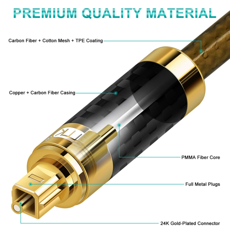 EMK GM/A8.0 Digital Optical Fiber Audio Cable Amplifier Audio Gold Plated Fever Line, Length: 1.8m(Transparent Coffee) -  by EMK | Online Shopping UK | buy2fix