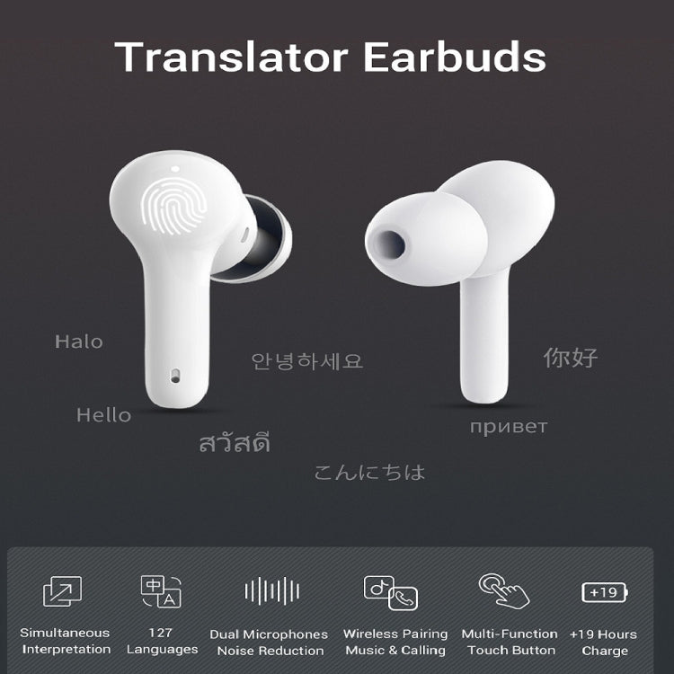 M6 Multi-country Mutual Translation Smart Bluetooth Translation Earphone Supports 127 Languages(White) - Consumer Electronics by buy2fix | Online Shopping UK | buy2fix