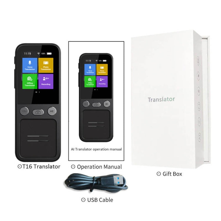 T16 Smart AI Translation Travel Translator Supports 138 Language Mutual Translation 14 Offline Translation(Black) - Consumer Electronics by buy2fix | Online Shopping UK | buy2fix