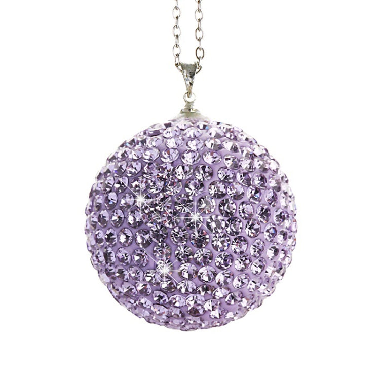 Car Diamond Crystal Ball Rearview Mirror Decoration Pendant(Violet) - In Car by buy2fix | Online Shopping UK | buy2fix