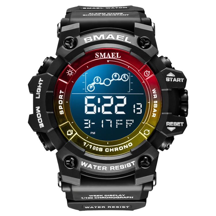 SMAEL 8082 Outdoor Waterproof Sports Multifunctional Luminous Timing Electronic Watch(Black Colorful Red Yellow) - Sport Watches by SMAEL | Online Shopping UK | buy2fix