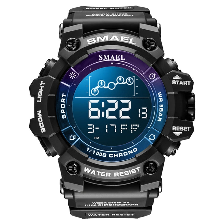 SMAEL 8082 Outdoor Waterproof Sports Multifunctional Luminous Timing Electronic Watch(Black Colorful Blue Purple) - Sport Watches by SMAEL | Online Shopping UK | buy2fix