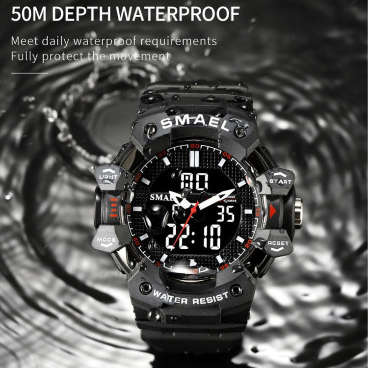 SMAEL 8080 Outdoor Sports Waterproof Multifunctional Glowing Double Dial Watch(Blue) - Sport Watches by SMAEL | Online Shopping UK | buy2fix