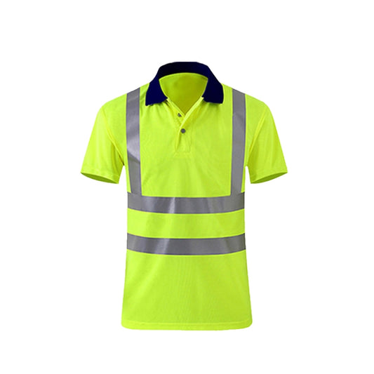 Reflective Quick-drying T-shirt Lapel Short-sleeved Safety Work Shirt, Size: M(Fluorescent Yellow) - Workplace Safety Supplies by buy2fix | Online Shopping UK | buy2fix