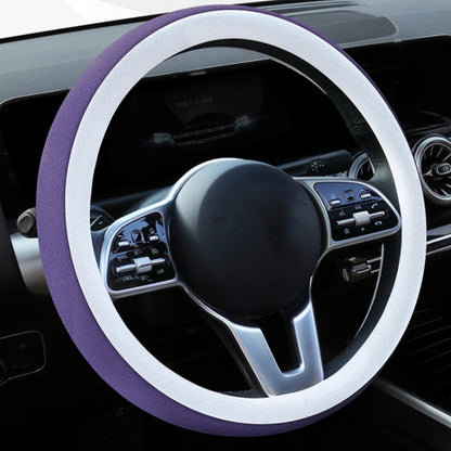 Car Steering Wheel Short Plush Winter Non-slip Grip Cover, Size: 38cm(Round Purple) - In Car by buy2fix | Online Shopping UK | buy2fix