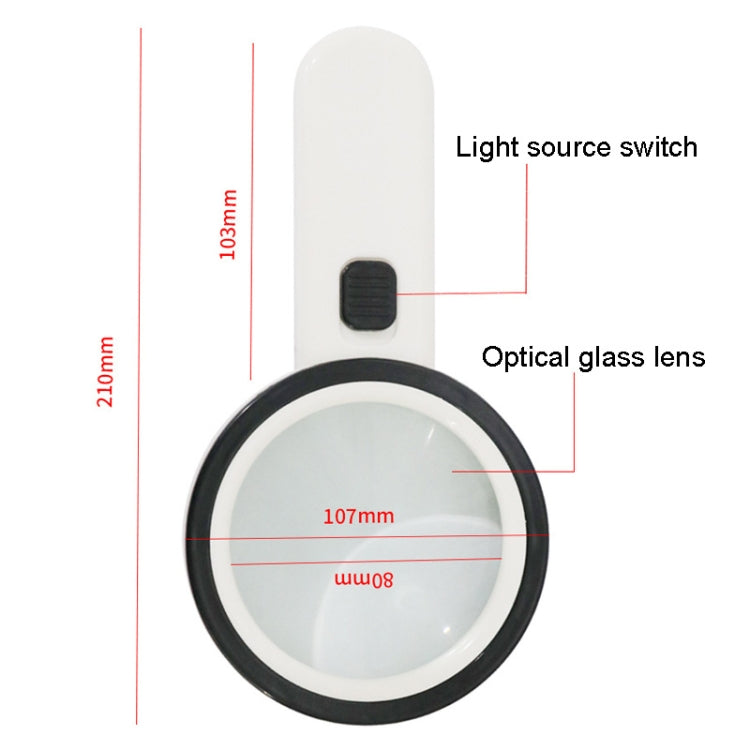 JHS407 30X Handheld HD Magnifier With LED Light(Paper Package) - Consumer Electronics by buy2fix | Online Shopping UK | buy2fix