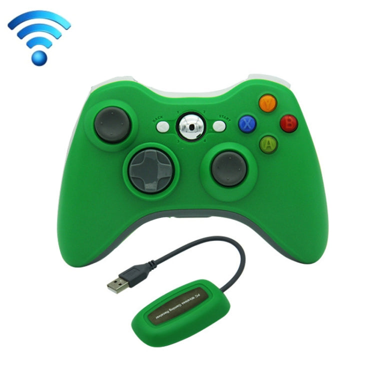 For Microsoft Xbox 360 / PC XB13 Dual Vibration Wireless 2.4G Gamepad With Receiver(Green) - Gamepad by buy2fix | Online Shopping UK | buy2fix