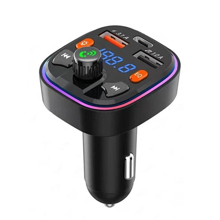 Q5 3.1A USB+PD Bluetooth Car Charger Car FM Transmitter Colorful Lighting -  by buy2fix | Online Shopping UK | buy2fix