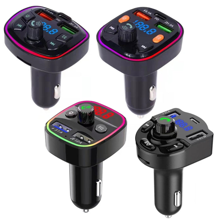 Q5 3.1A USB+PD Bluetooth Car Charger Car FM Transmitter Colorful Lighting -  by buy2fix | Online Shopping UK | buy2fix