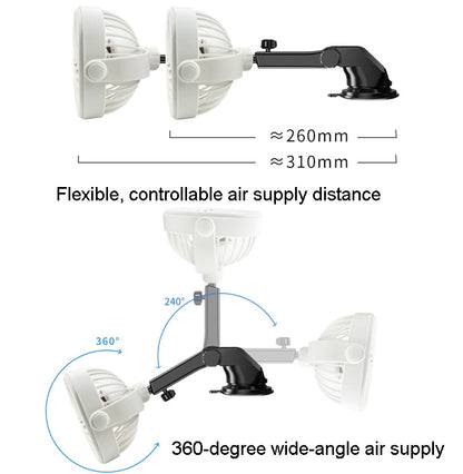 Car Suction Cup Fan Desktop Dormitory Office Kitchen Fan(White) - In Car by buy2fix | Online Shopping UK | buy2fix