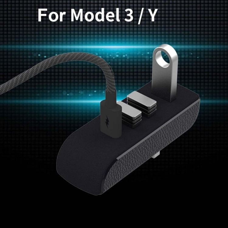 For Tesla Model 3/Y Car AH37 3 USB  +1 Type-C/USB-C Port Hub Docking Station(Black) -  by buy2fix | Online Shopping UK | buy2fix