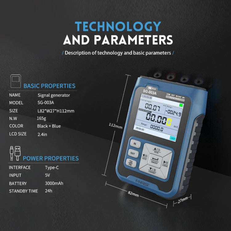 FNIRSI SG-003A Multifunctional PWM Signal Generator 4-20ma Voltage Current Calibrator, EU Plug(Blue) -  by FNIRSI | Online Shopping UK | buy2fix