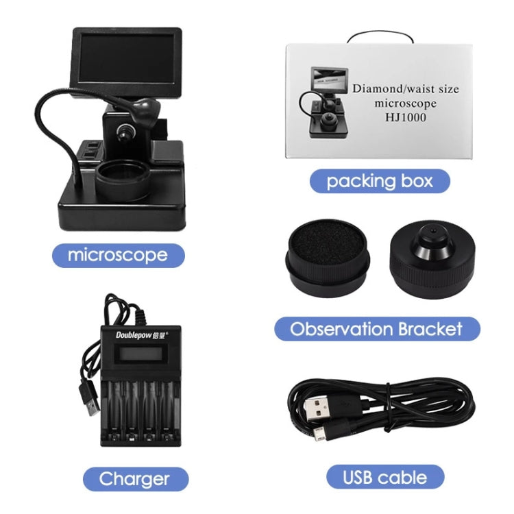 HJ1000 50-1000X Diamond Waist Code Microscope GIA Jewelry Waist Code Instrument - Digital Microscope by buy2fix | Online Shopping UK | buy2fix