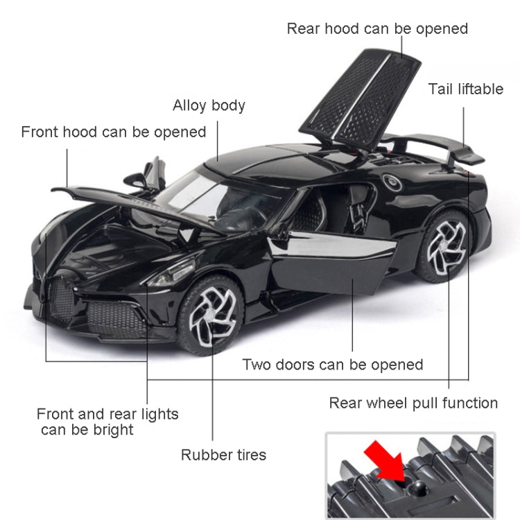 1:32 Alloy Sports Car Model With Sound And Light Boy Toy Car Decoration(Bright Red) - Model Toys by buy2fix | Online Shopping UK | buy2fix