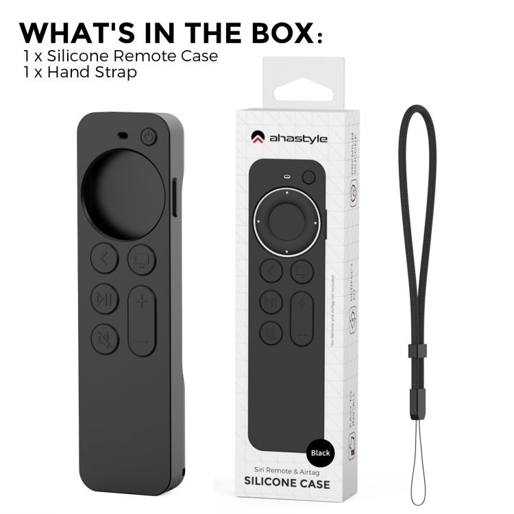 For Apple TV Siri Remote 2/3 AhaStyle PT165 Remote Controller Silicone Protective Case(Black) - Remote Control Covers by AhaStyle | Online Shopping UK | buy2fix