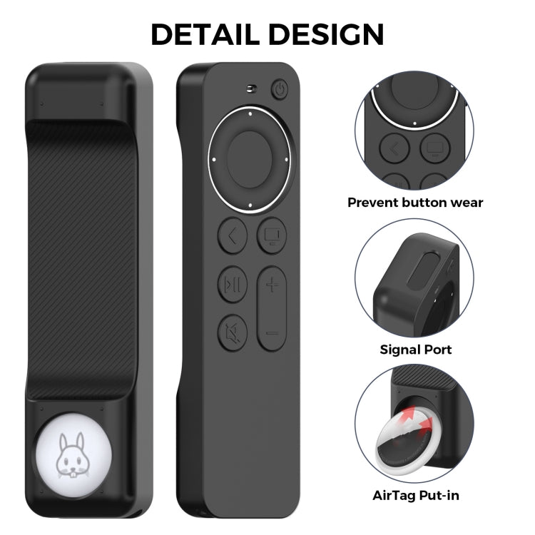 For Apple TV Siri Remote 2/3 AhaStyle PT165 Remote Controller Silicone Protective Case(Black) - Remote Control Covers by AhaStyle | Online Shopping UK | buy2fix