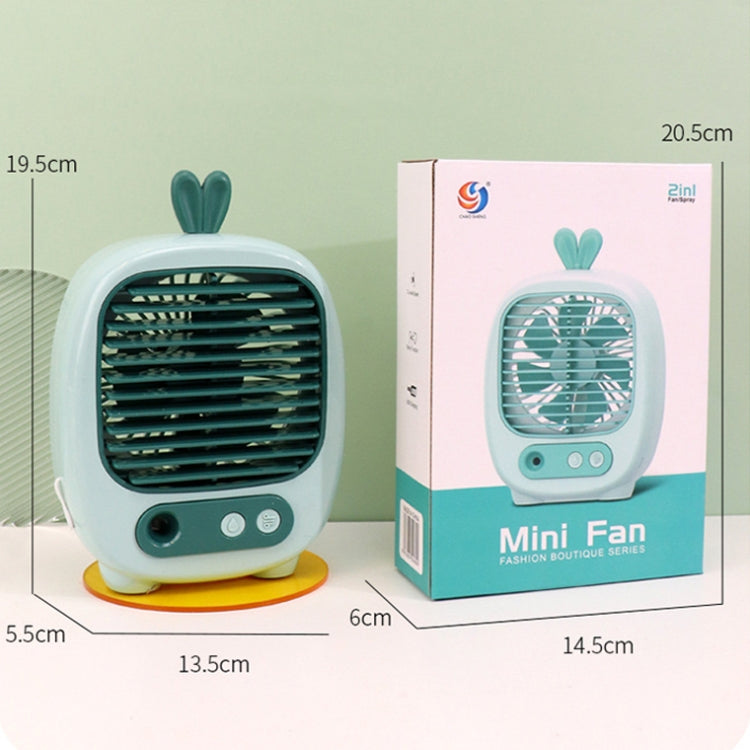 1315 Spray Humidification Hydrating Cartoon Fan USB Charging Desktop Fan(Deer Pink) - Electric Fans by buy2fix | Online Shopping UK | buy2fix