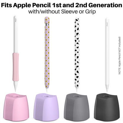 For Apple Pencil 1 / 2 AhaStyle PT-LC04 Handwriting Pen Silicone Base Stand(Pink) - Pencil Accessories by AhaStyle | Online Shopping UK | buy2fix