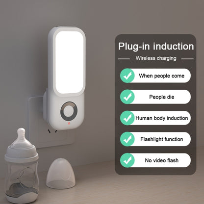 LED Induction Night Light Intelligent Wireless Aisle Corridor Night  With Flashlight,Spec: Dual-use EU Plug - Sensor LED Lights by buy2fix | Online Shopping UK | buy2fix