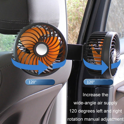 F6207 Car Rear Seat Zip Lock USB Double Head Fan, Model: Cigarette Lighter with USB - Heating & Fans by buy2fix | Online Shopping UK | buy2fix